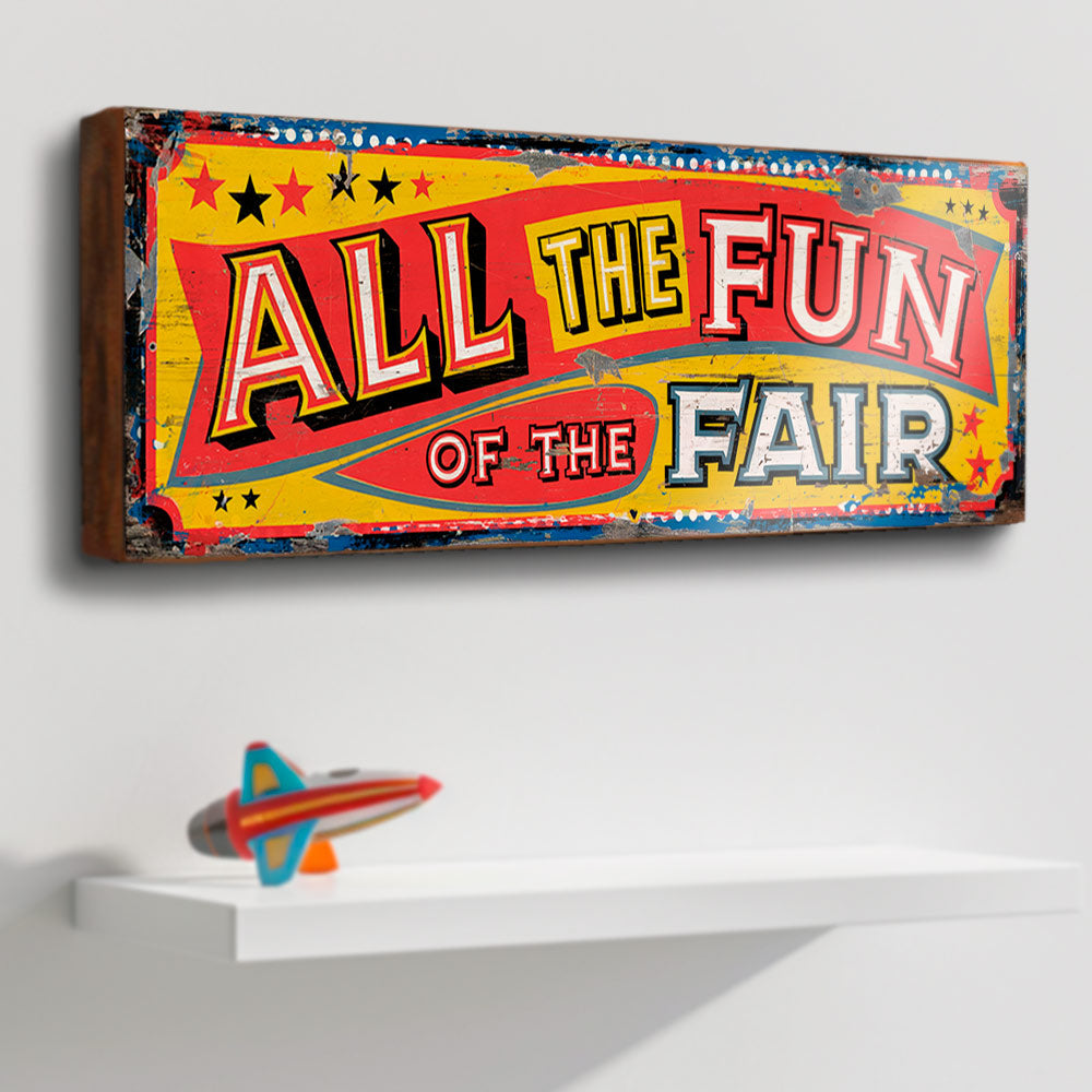 All the Fun of the Fair Sign - Retro Funfair Plaque