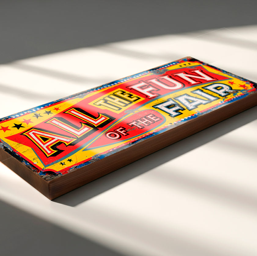 All the Fun of the Fair Sign - Retro Funfair Plaque