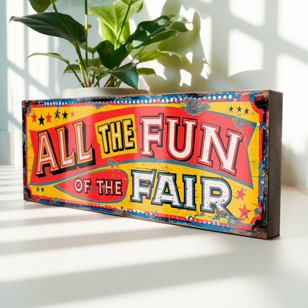 All the Fun of the Fair Sign - Retro Funfair Plaque