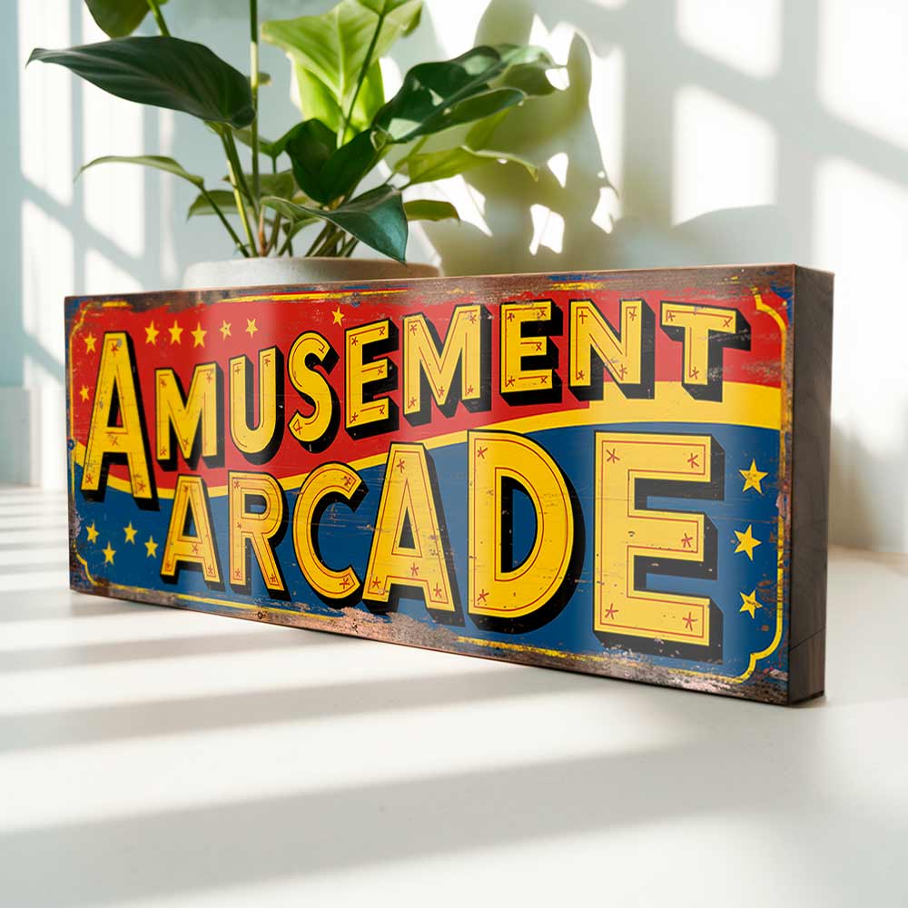 Amusement Arcade Sign Retro Carnival Circus Plaque