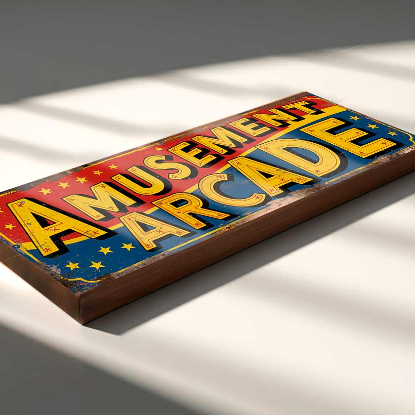 Amusement Arcade Sign Retro Carnival Circus Plaque