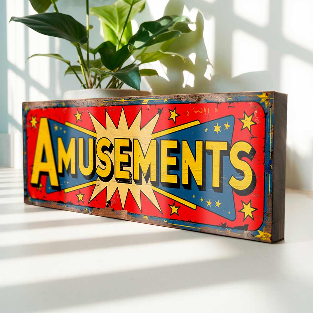 Amusement Sign Retro Carnival Circus Plaque