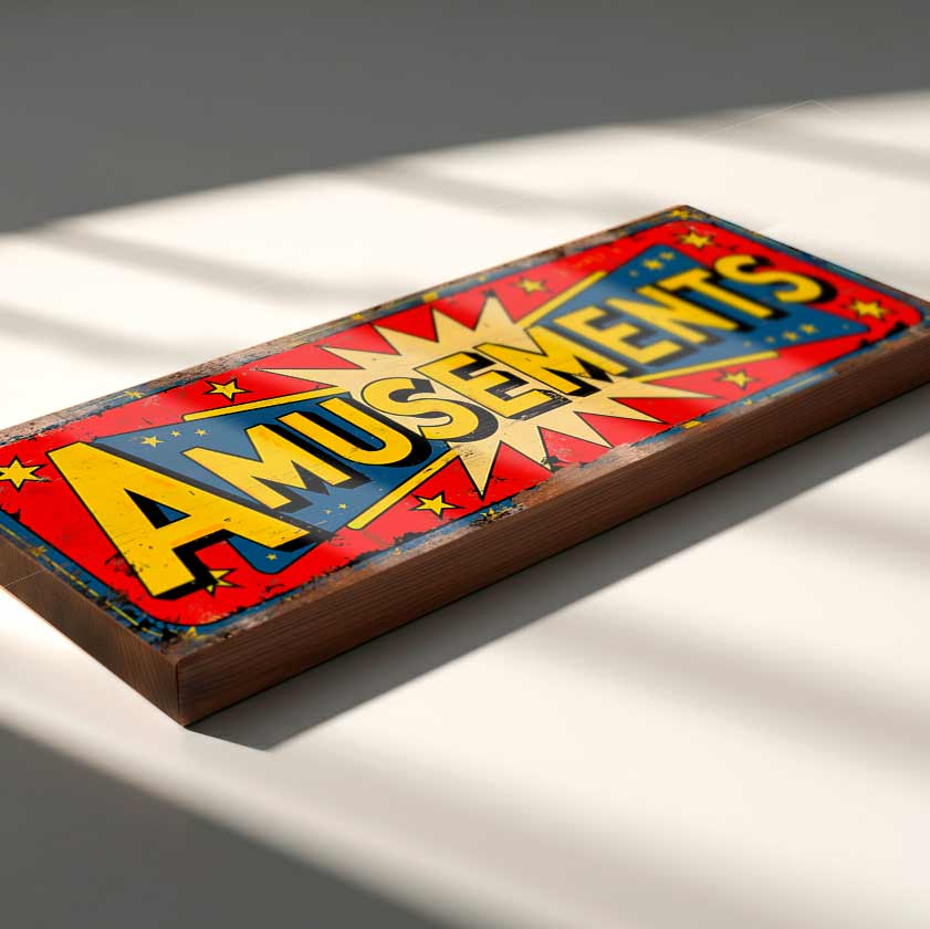 Amusement Sign Retro Carnival Circus Plaque