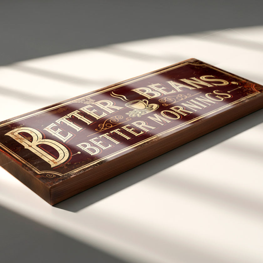 Better Beans Coffee Sign - Vintage Style Kitchen Plaque