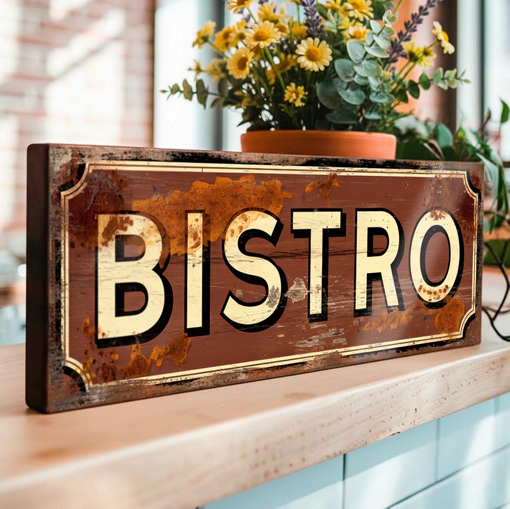 Bistro Sign – Rustic Cafe Bar Decor