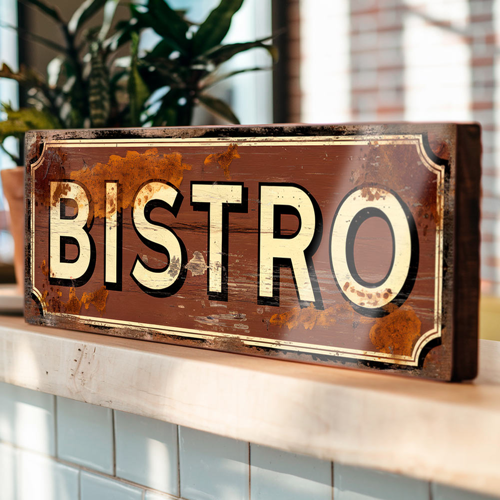 Bistro Sign – Rustic Cafe Bar Decor
