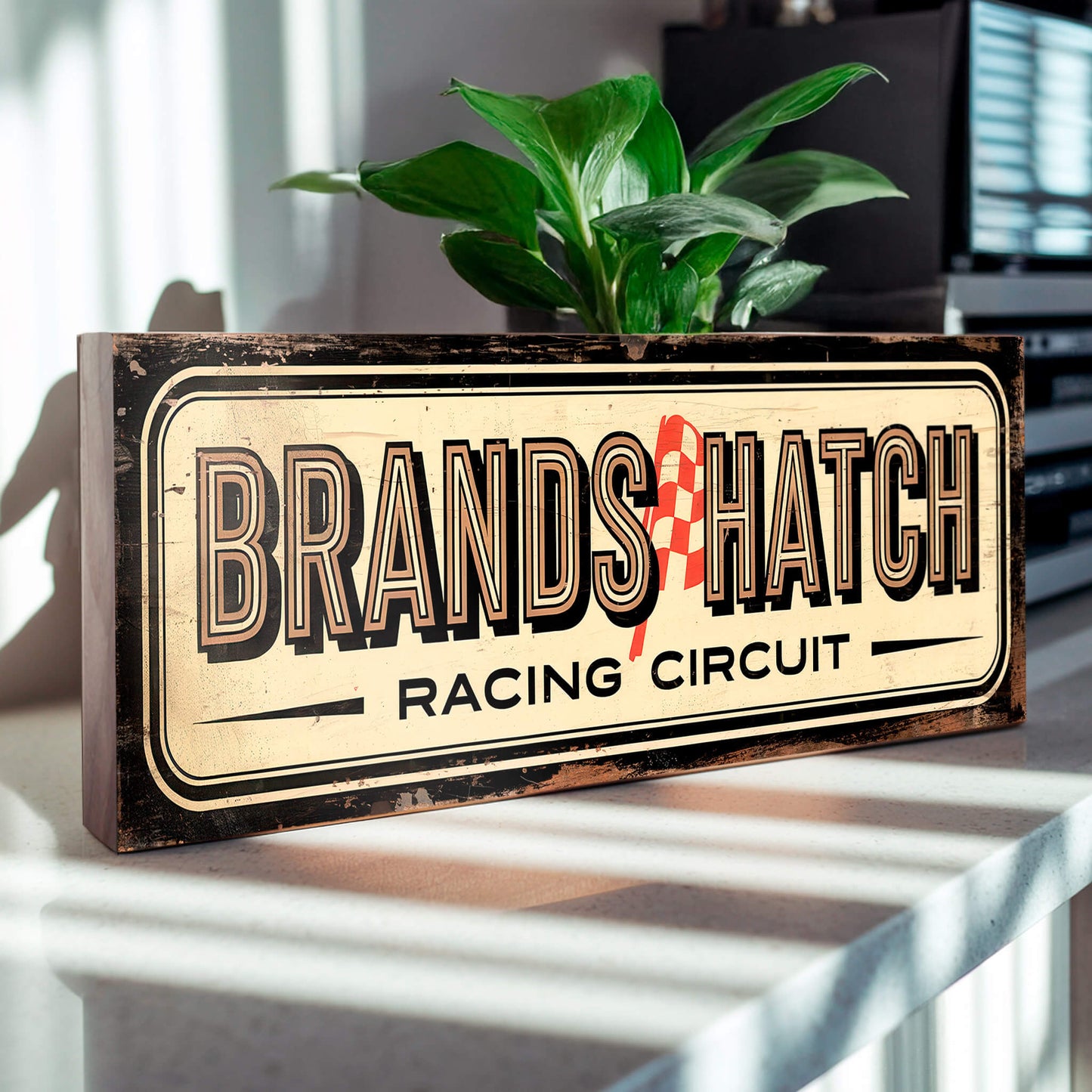 Brands Hatch: Vintage Style Motorsport Tribute Sign