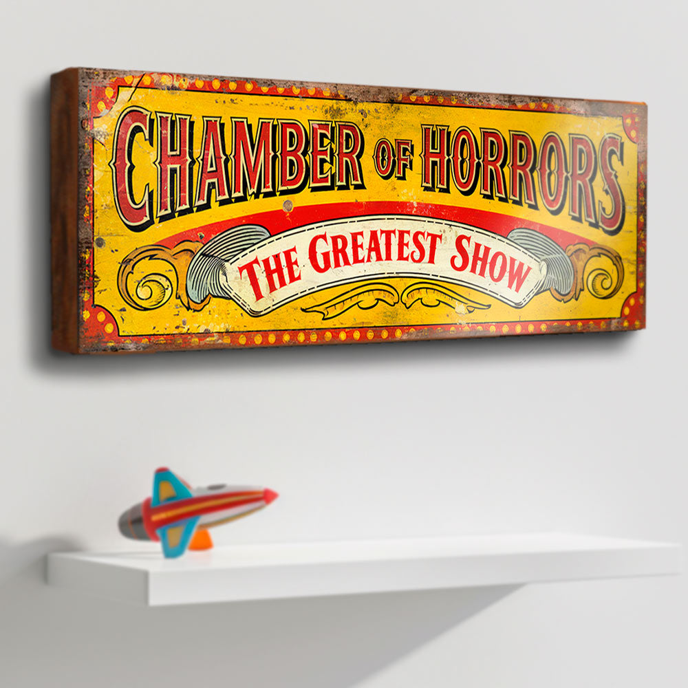 Chamber of Horrors Sign Greatest Show Plaque