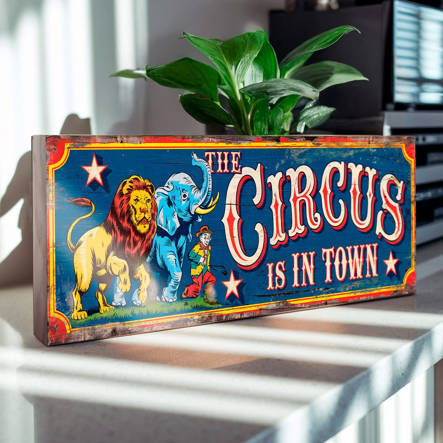 Circus is in Town Sign Retro Vintage Style Plaque