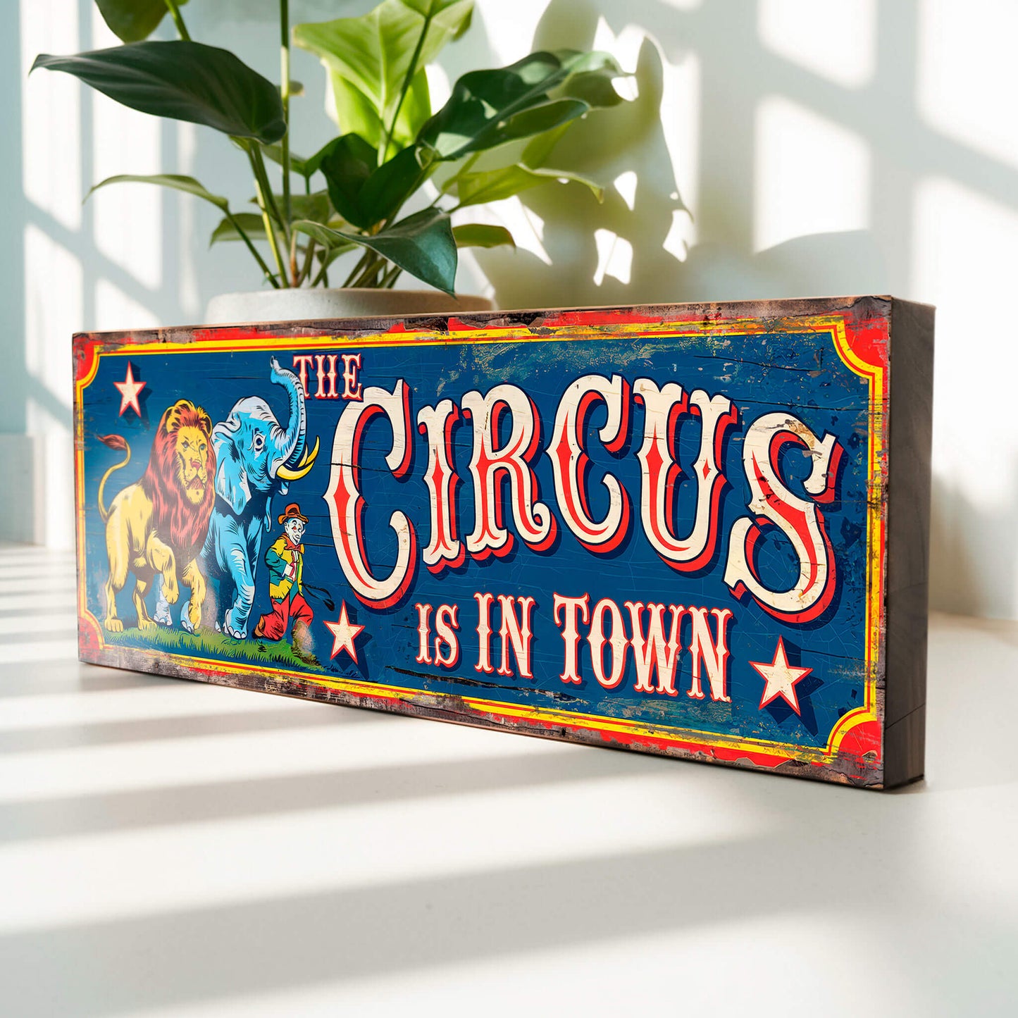 Circus is in Town Sign Retro Vintage Style Plaque