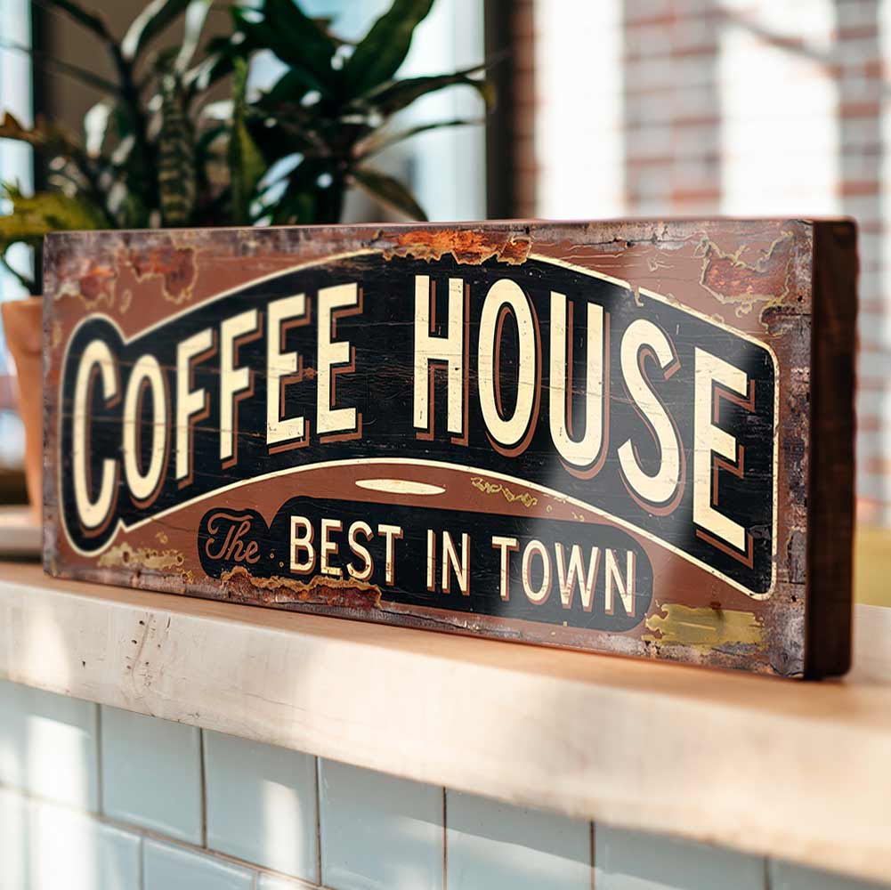 Coffee House Best in Town Sign