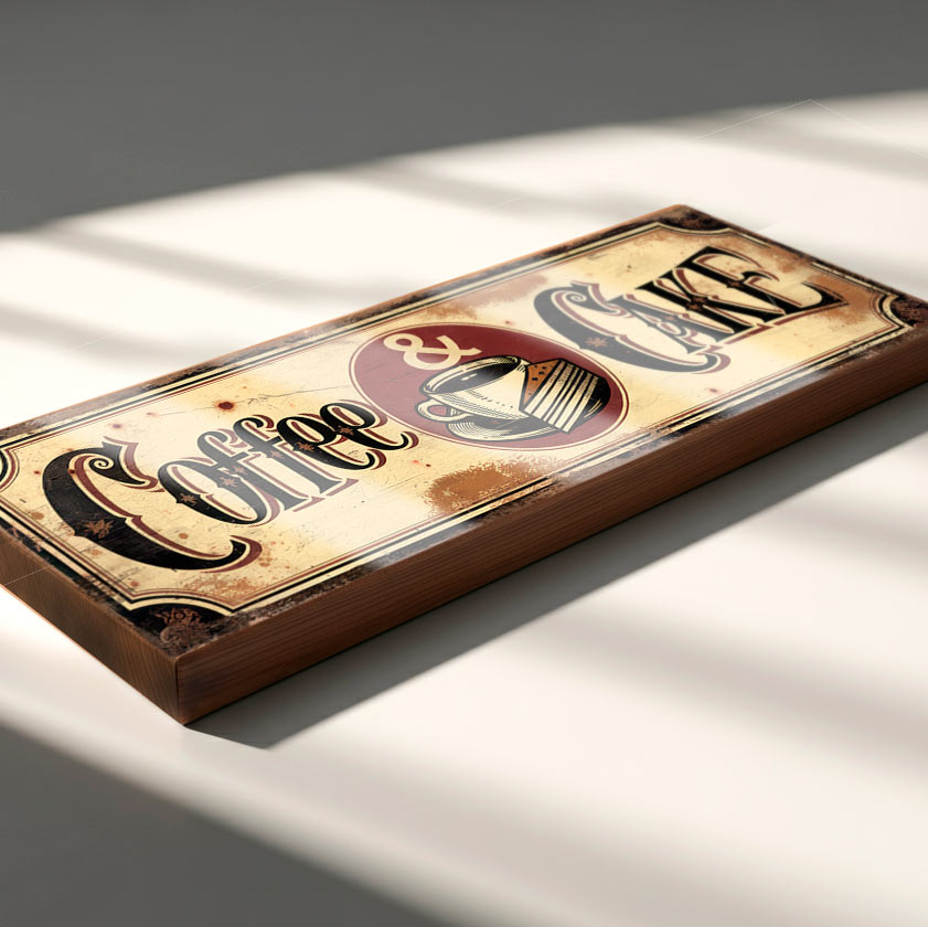 Coffee and Cake - Retro Cafe Bakery Sign