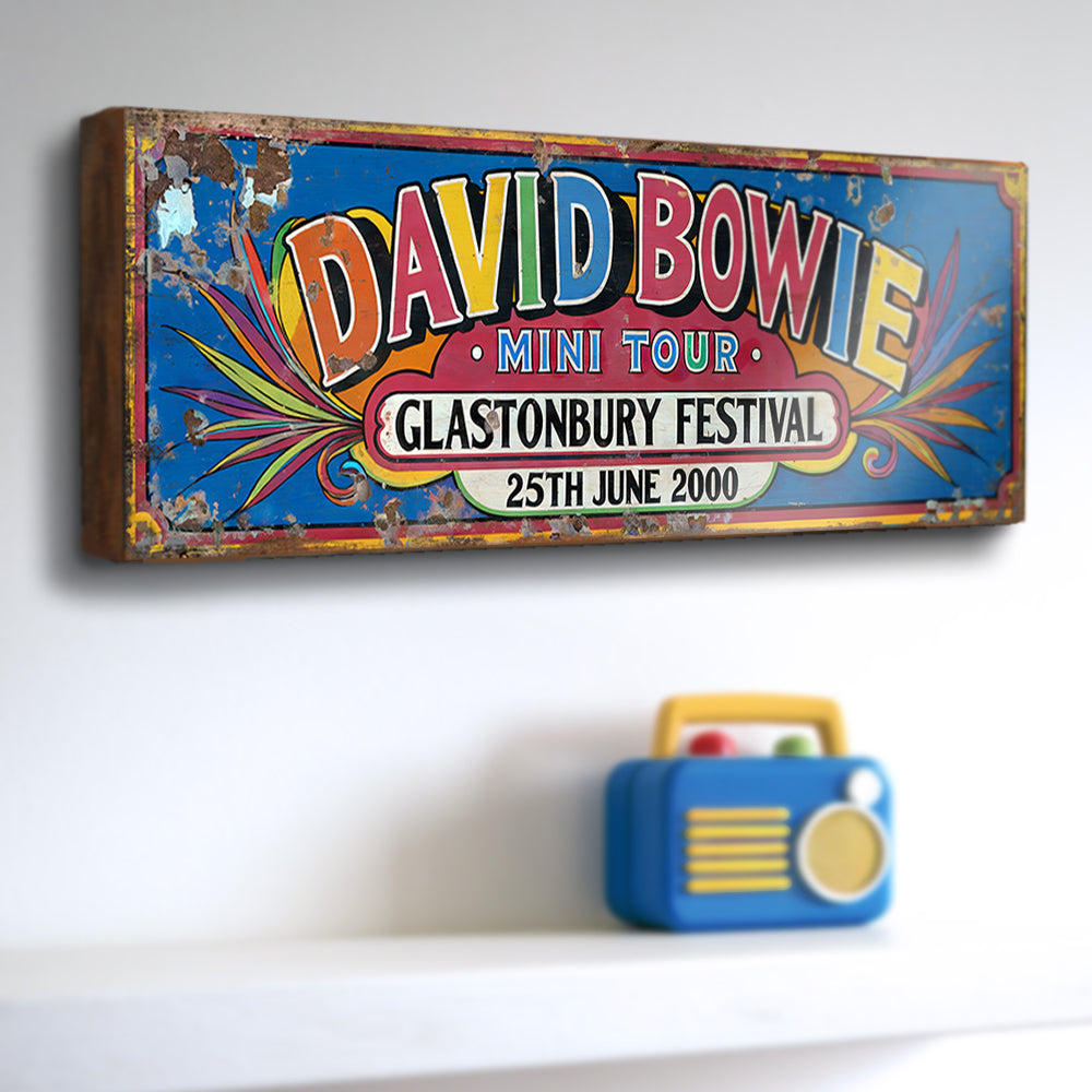 David Bowie Glastonbury Festival Sign