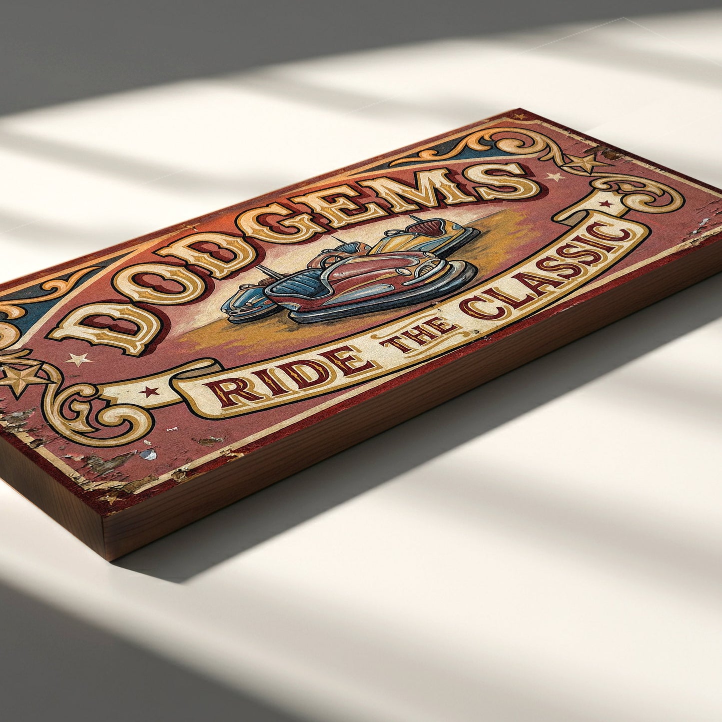 Dodgems Ride the Classic Vintage Funfair Sign