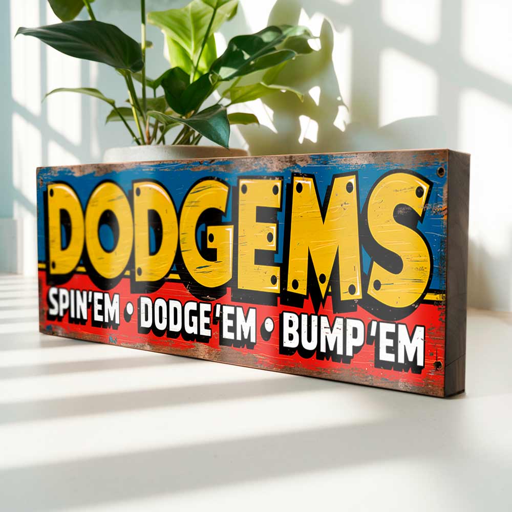 Dodgems Sign Retro Funfair Fairground Ride