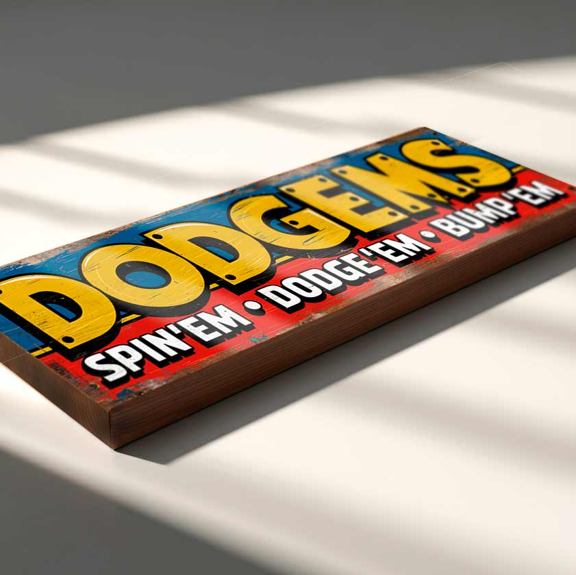 Dodgems Sign Retro Funfair Fairground Ride