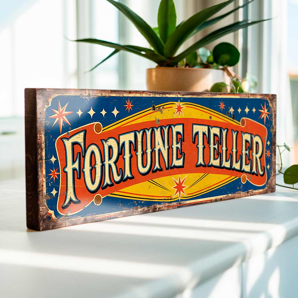 Fortune Teller Sign Retro Style Carnival Plaque