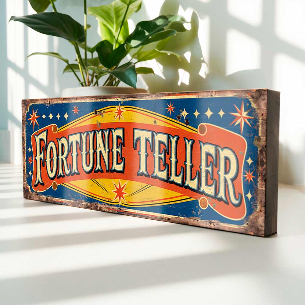 Fortune Teller Sign Retro Style Carnival Plaque