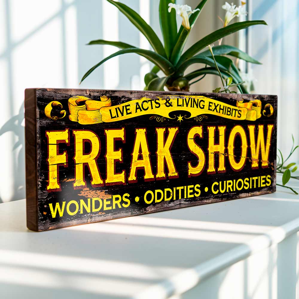 Freak Show Sign Fairground Circus Curiosities