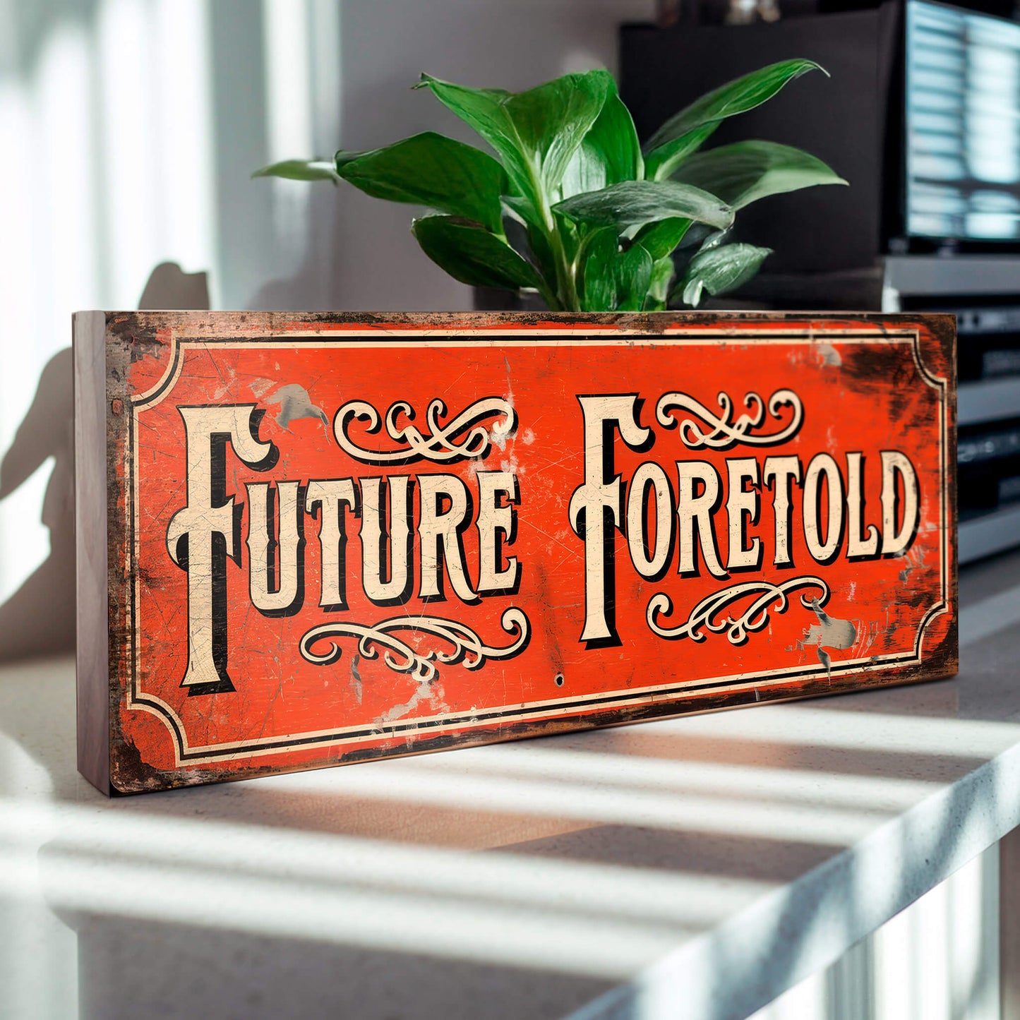 Future Foretold Sign Vintage Style Circus Mystic Plaque