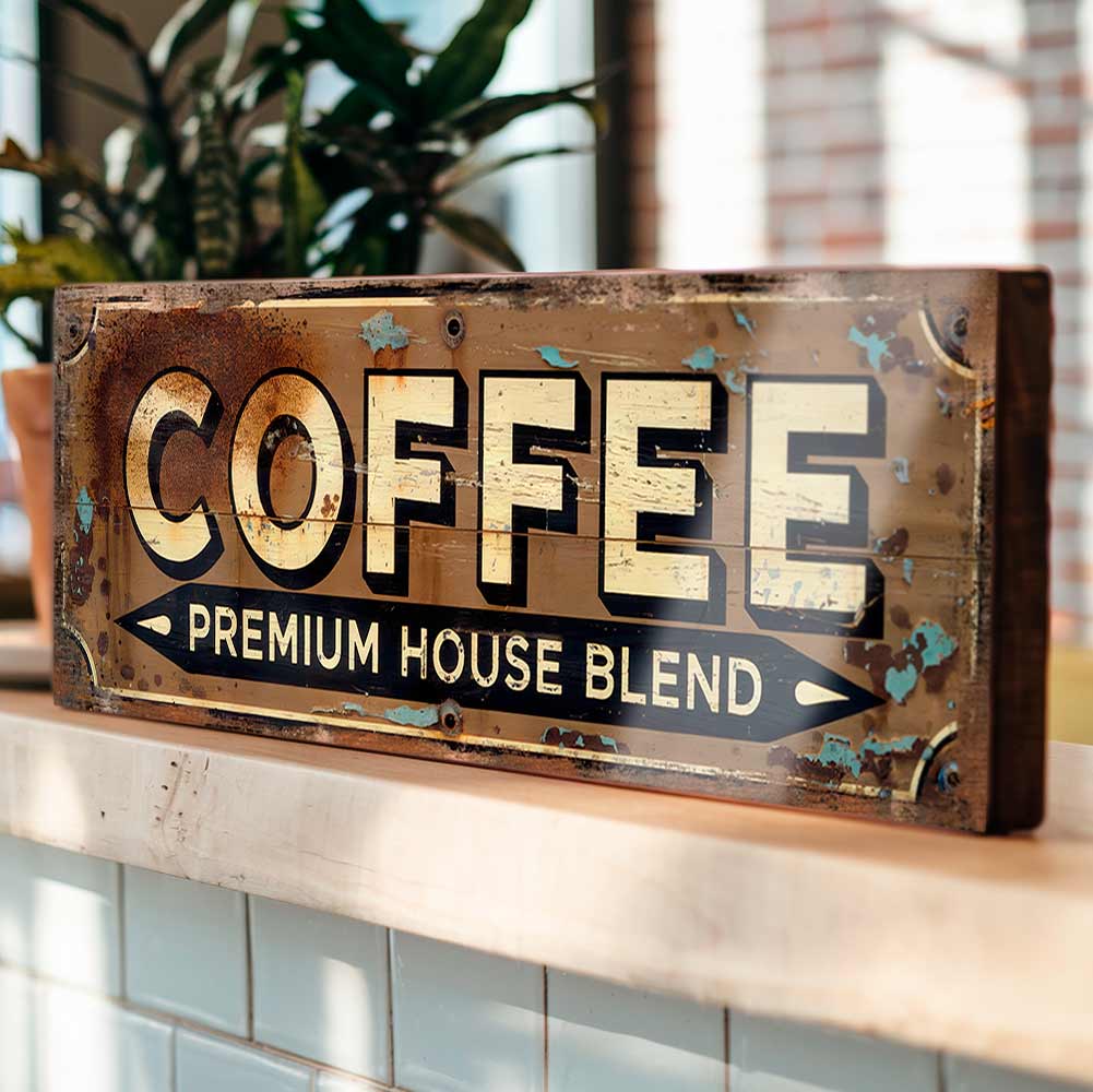 Coffee Premium House Blend Retro Sign