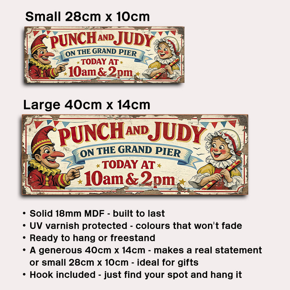 Punch and Judy Grand Pier Seaside Vintage Style Sign