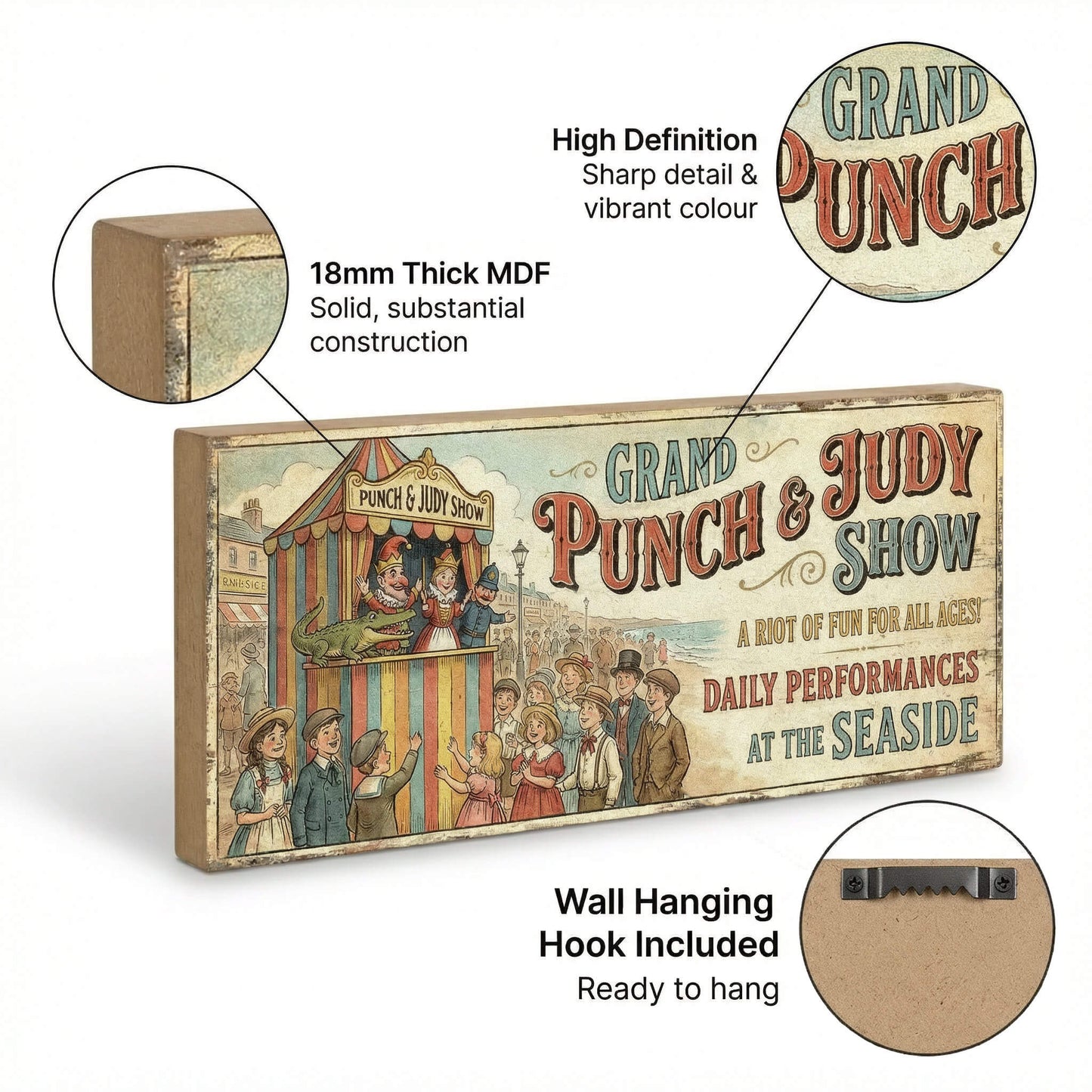 Grand Punch & Judy Show Vintage Seaside Sign