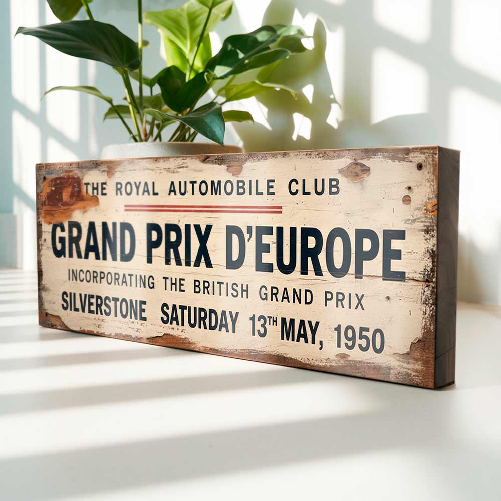 Silverstone Grand Prix 1950 Sign