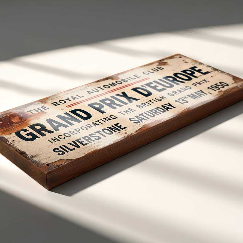 Silverstone Grand Prix 1950 Sign