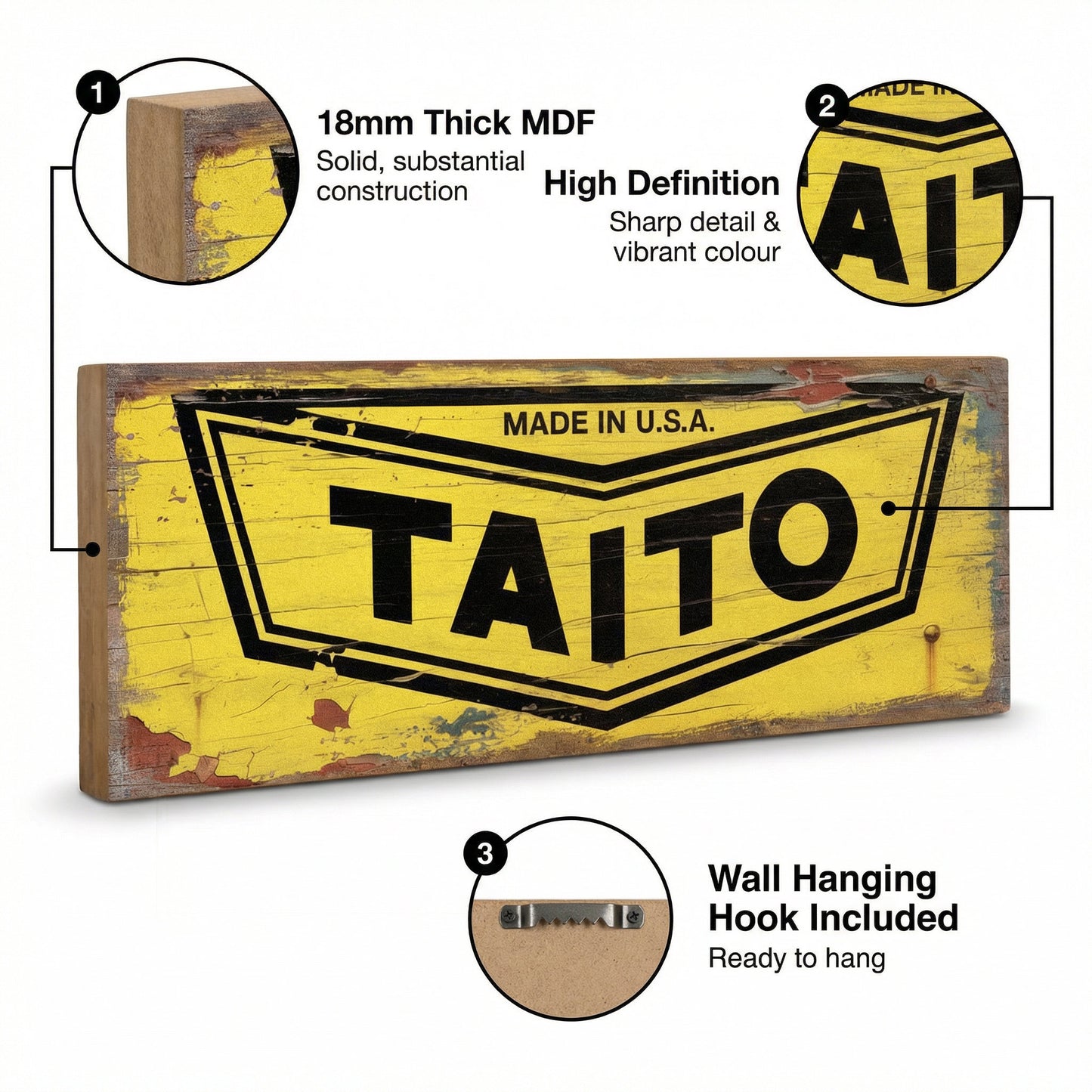Taito Retro Arcade Gaming Logo Sign