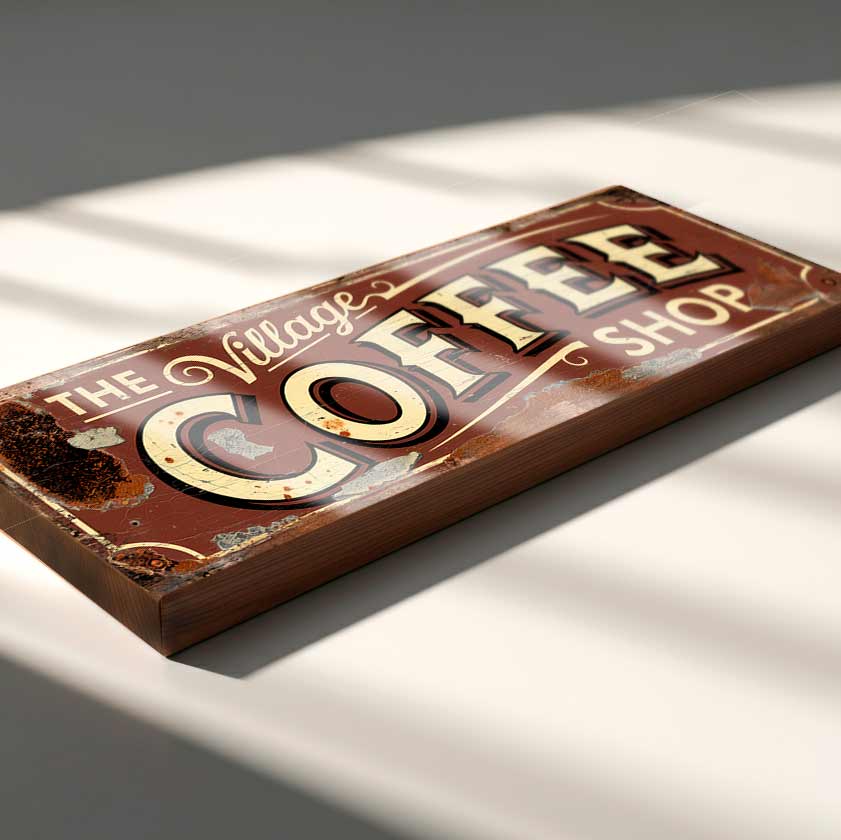 Village Coffee Shop Cafe Sign