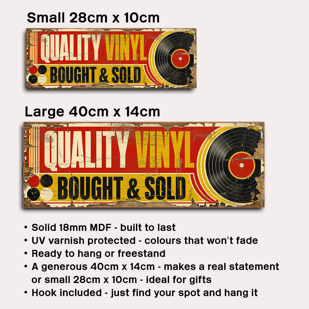 Quality Vinyl Shop Sign Records Bought and Sold
