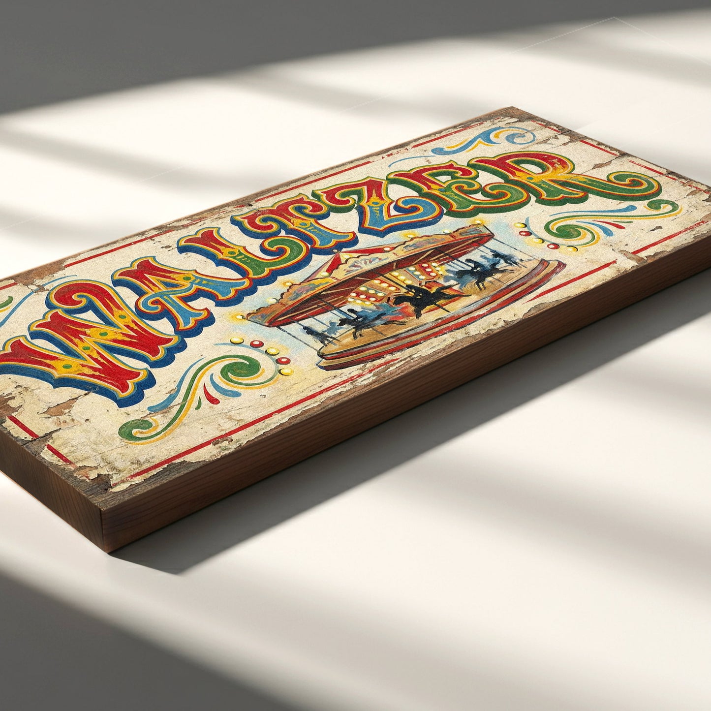Waltzer Vintage Fairground Carousel Sign