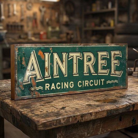 Aintree Racing Circuit : Vintage Style Tribute Sign