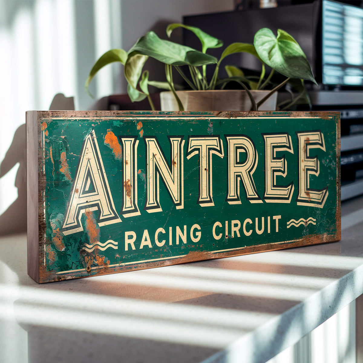 Arcing Sign Aintree Racing Circuit : Vintage Style Tribute Sign – Suffolk Signs