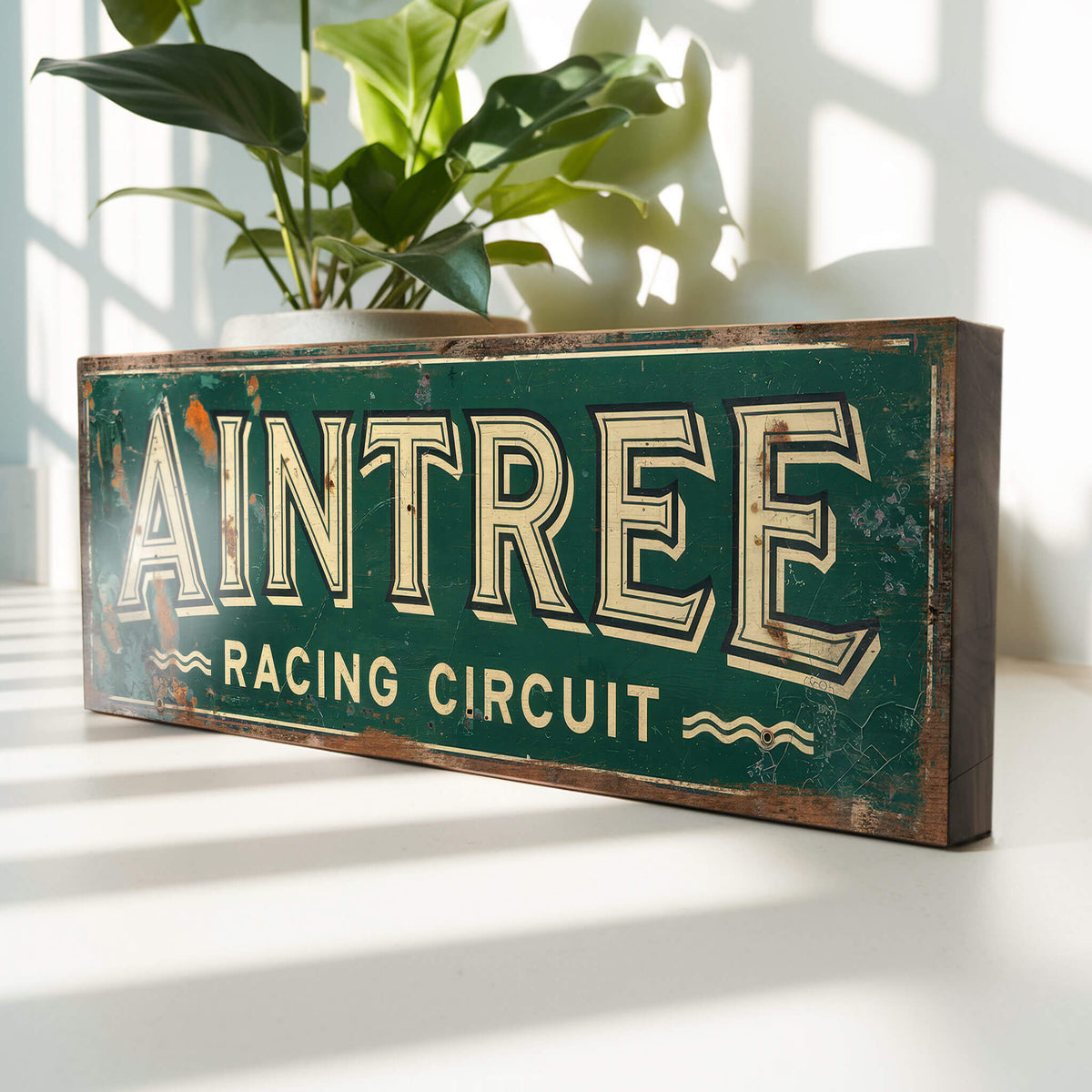 Racing Machine Sign Aintree Racing Circuit : Vintage Style Tribute Sign – Suffolk Signs