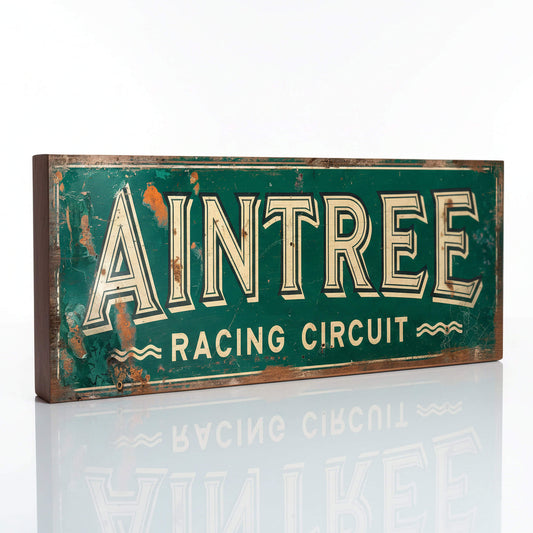 Aintree Racing Circuit Sign – Retro Motorsport Track