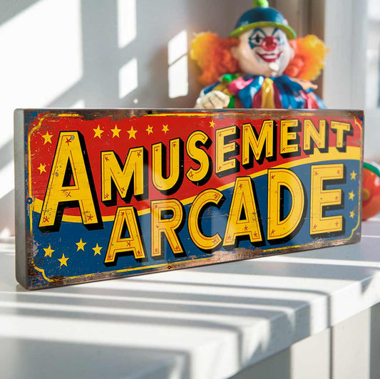 Amusement Arcade Sign Retro Carnival Circus Plaque