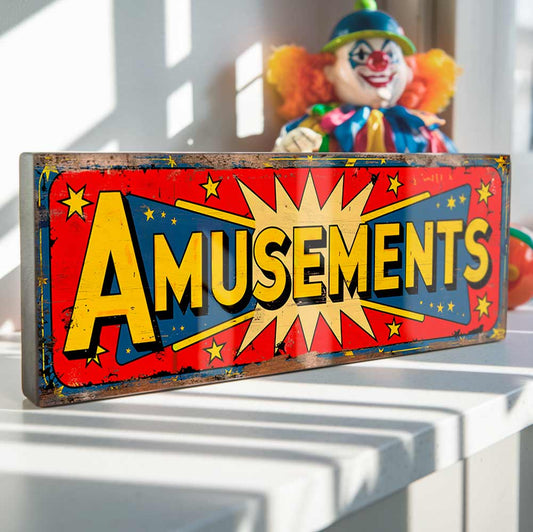 Amusement Sign Retro Carnival Circus Plaque