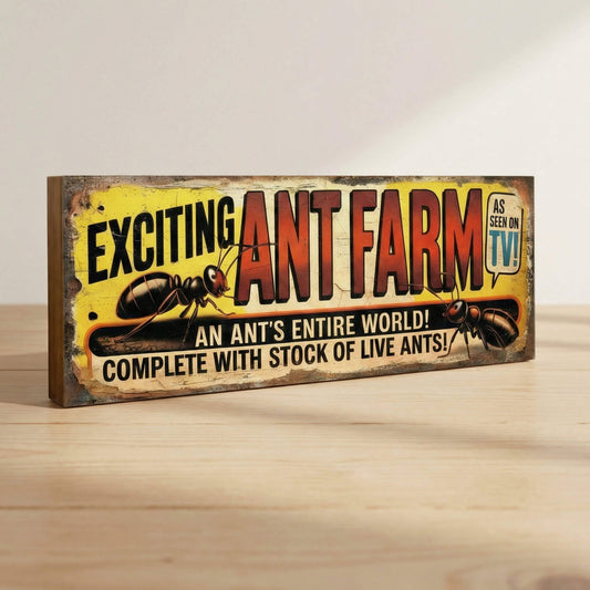Exciting Ant Farm Retro Comic Book Advert Sign