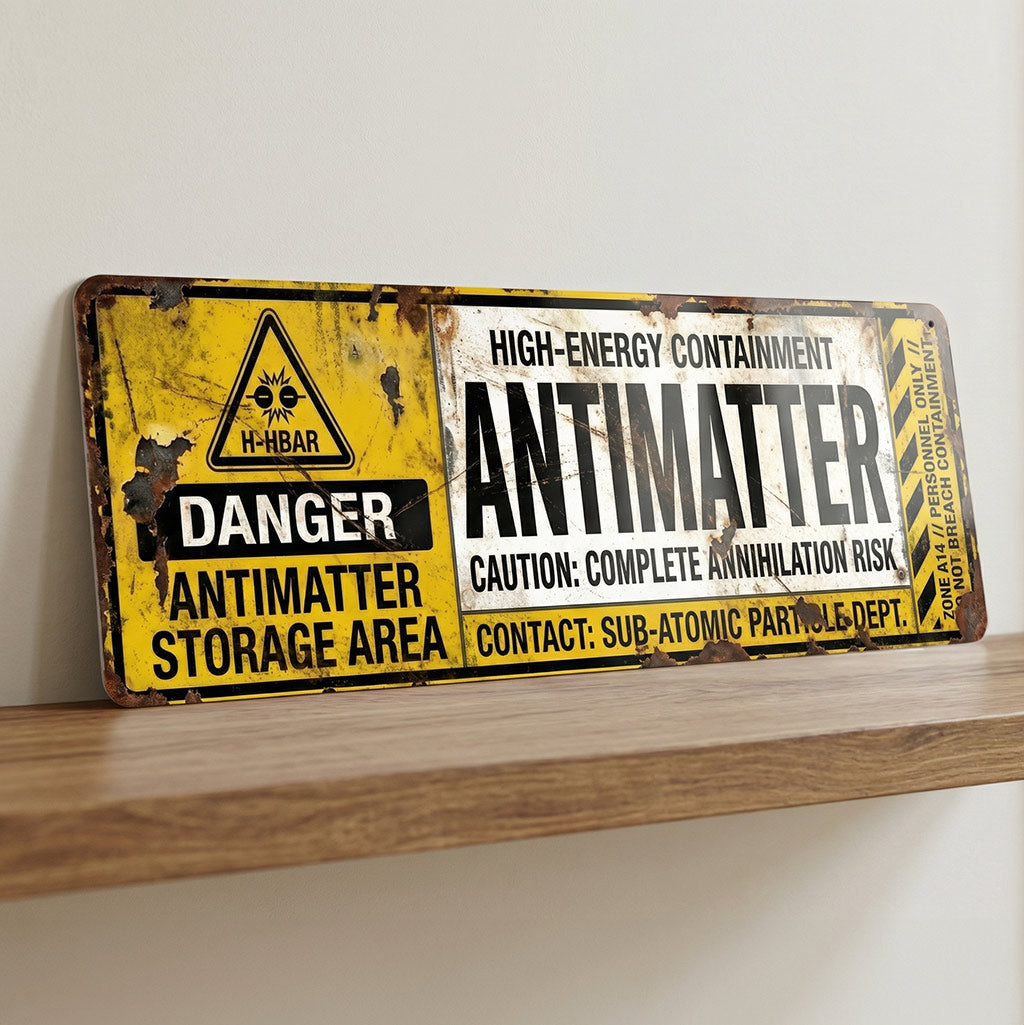 ntimatter Storage Area Danger Metal Sign Novelty Sci-Fi Wall Plaque Gift