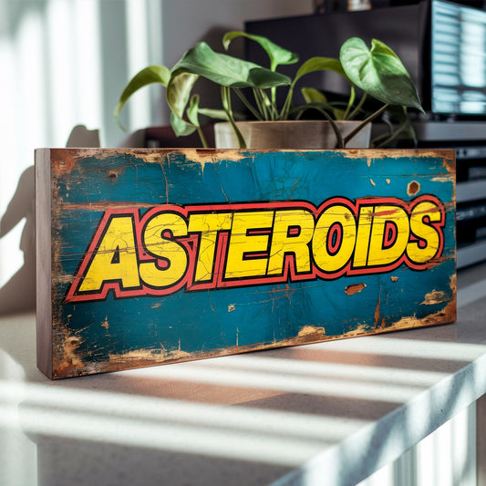 Asteroids Retro Arcade Game Sign