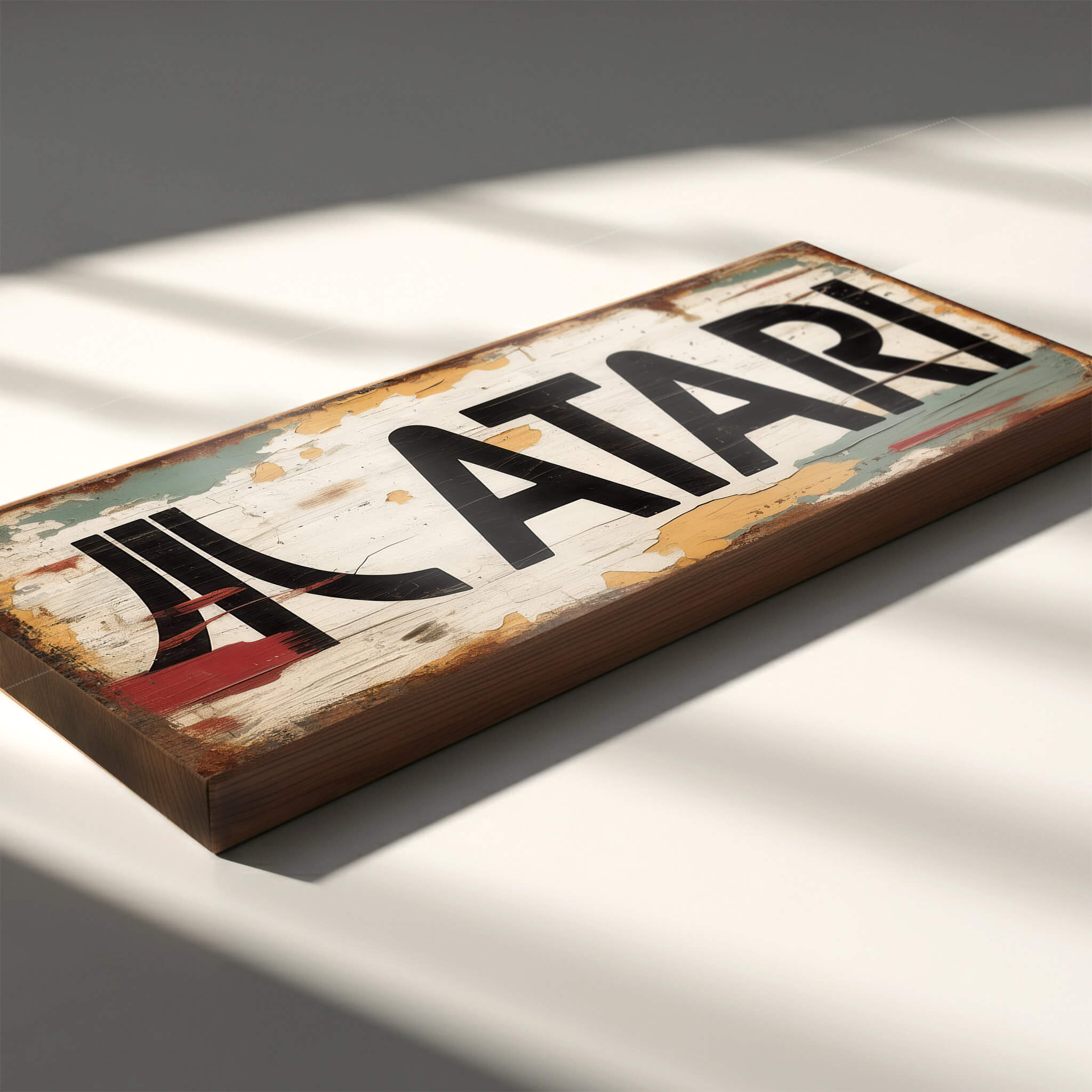 Atari Retro Gaming Logo Wooden Sign | Vintage Handmade Wall Art UK ...