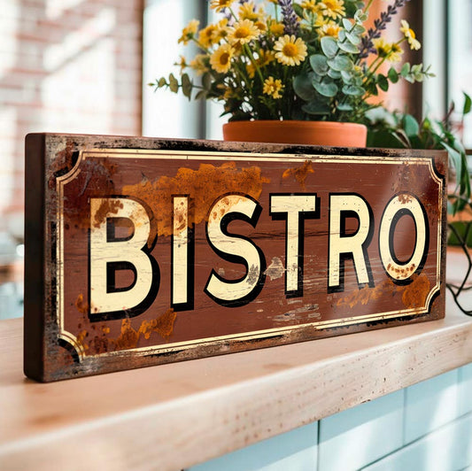 Bistro Sign –  Rustic Cafe Bar Decor