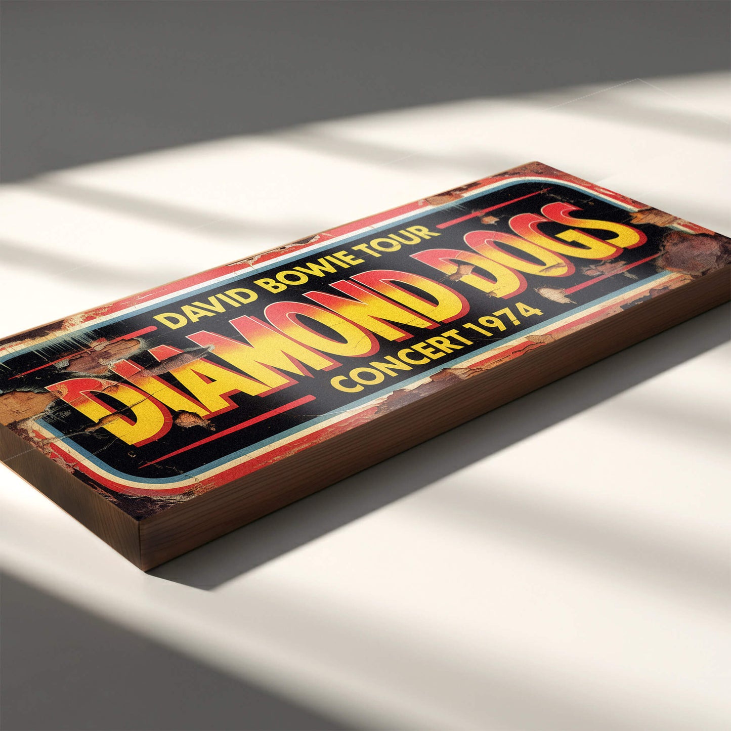 David Bowie Diamond Dogs Tour 1974 Retro Style Sign