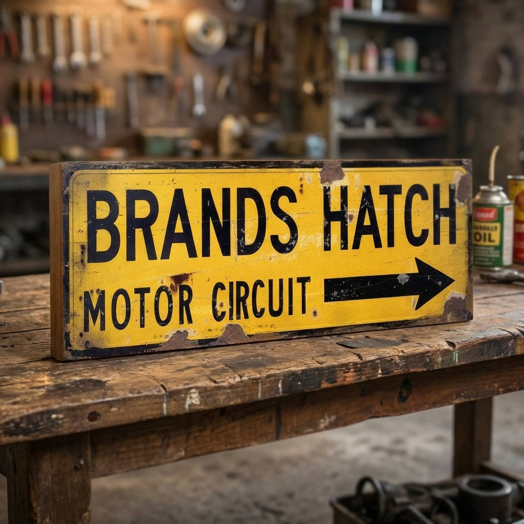 Brands Hatch Motor Circuit : Vintage Style Tribute Sign