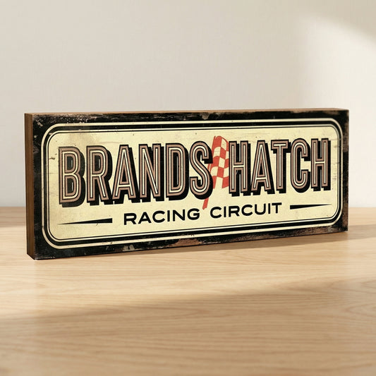 Brands Hatch: Vintage Style Motorsport Tribute Sign