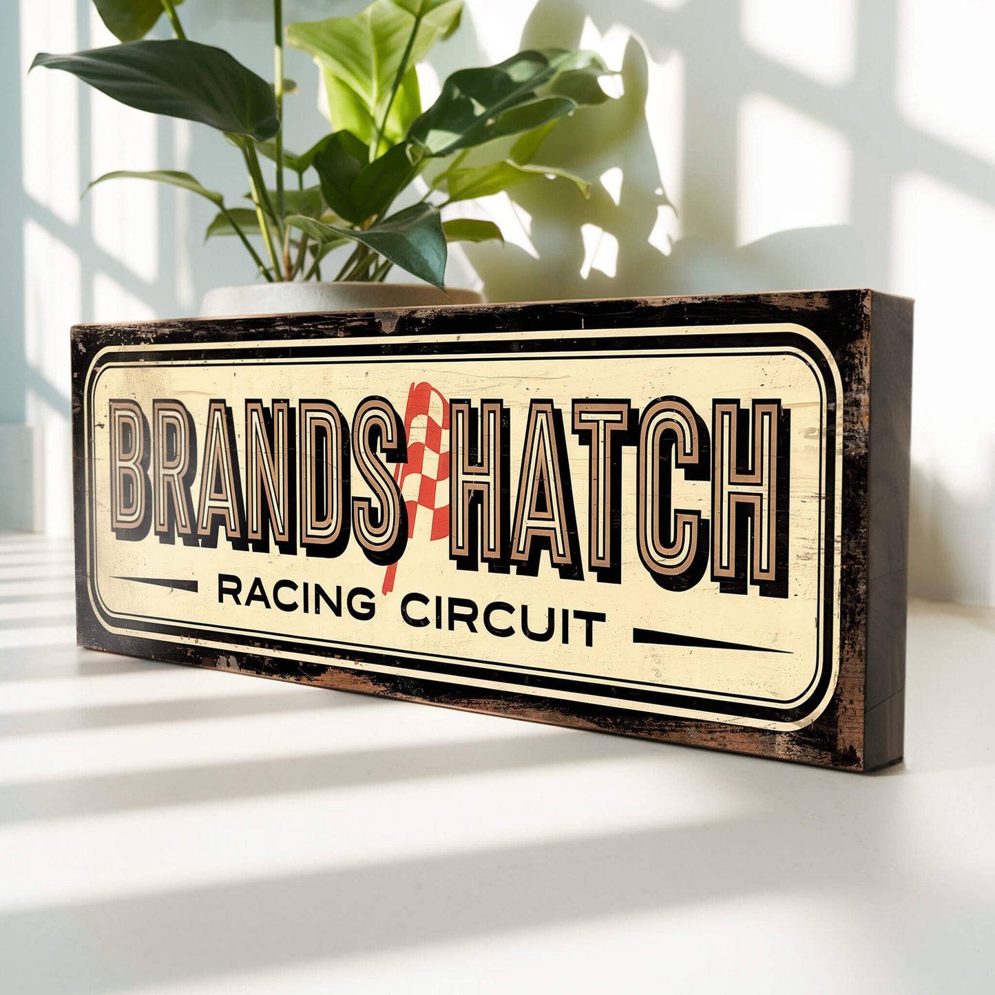 Brands Hatch: Vintage Style Motorsport Tribute Sign