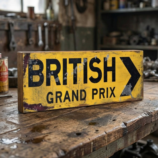 British Grand Prix : Vintage Style Tribute Sign