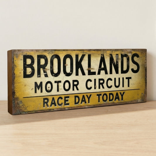 Brooklands Race Day : Vintage Style Tribute Sign